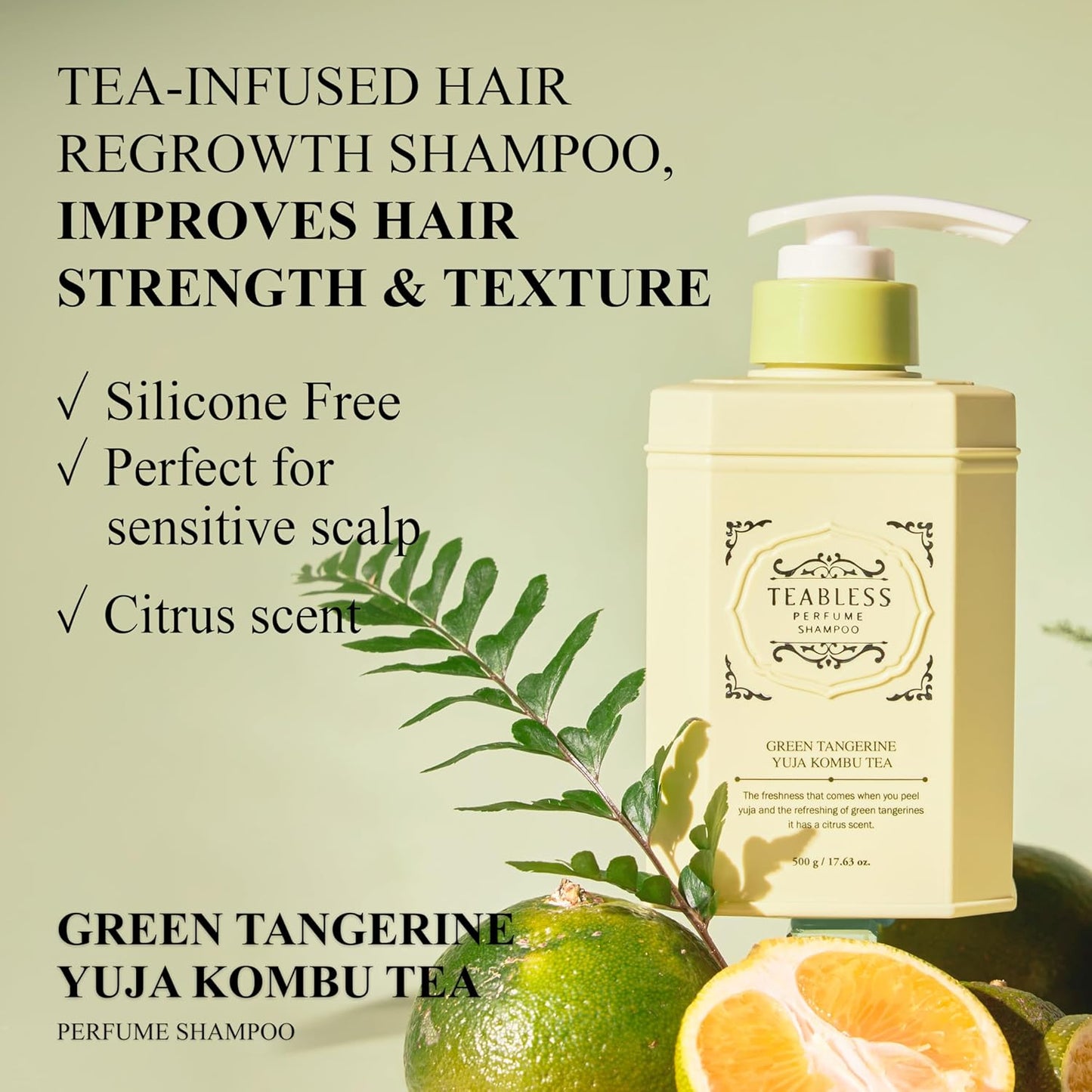 Green Tangerine Yuja Kombu Tea Perfume Shampoo, Moisturizing, Soothing